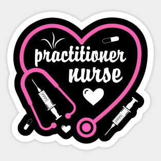 Practitioner Nurse Valentines Day Heart Sticker